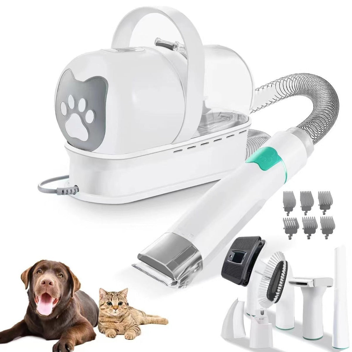 Advanced Pro Vacuum Trimming 7-in-1 Multifunctional Pet Grooming Kit With Nail Trimmer & Grinder