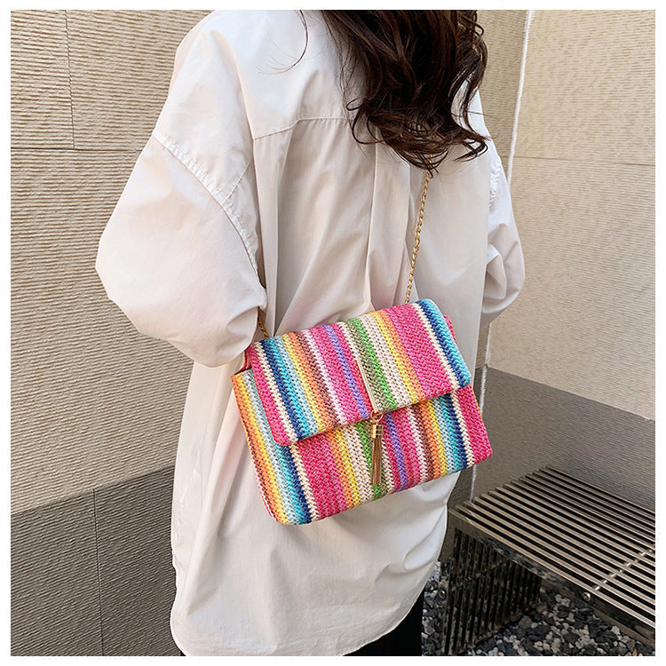 Women's Simple Fashion Rainbow Shoulder Bag