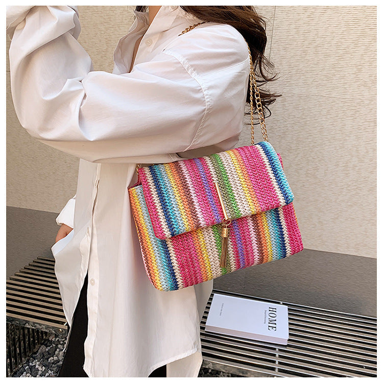 Women's Simple Fashion Rainbow Shoulder Bag