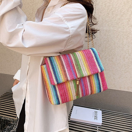 Women's Simple Fashion Rainbow Shoulder Bag